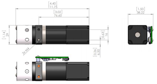 Miniatur Motorventil P200-O Abmessungen